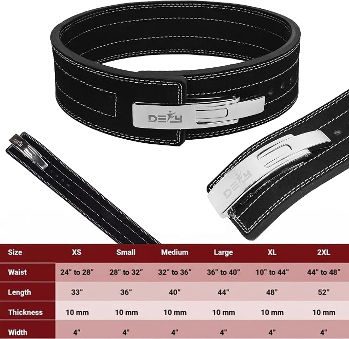 DEFY Weightlifting Lever Belt – 4” Wide Powerlifting Strongman Gym Belt for Men & Women – 10MM Lever Belt for Lower Back Support, Workout, Deadlift & IPF Bodybuilding