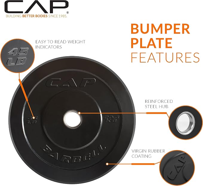CAP Barbell Rubber Olympic Bumper Plate | Multiple Options/Colors