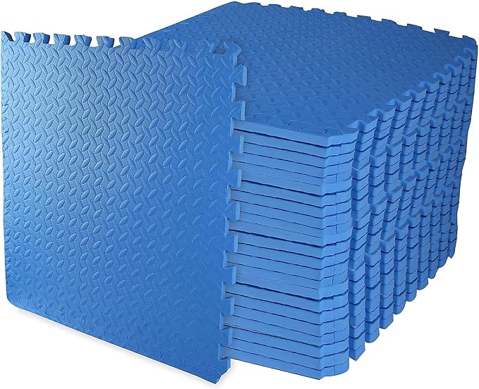 Elevon Puzzle Exercise Gym Flooring Mat, EVA Interlocking Foam Tiles Workout Mat for Home Gym, Fitness Equipment, MMA, Gymnastics, Shock-Absorbing Exercise Mat, Multi-Color