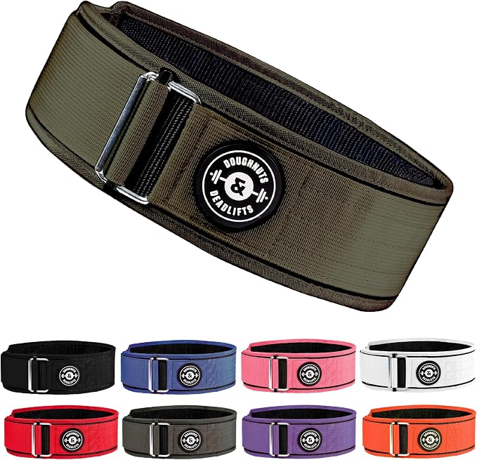 Weight Lifting Belt for Squats, Weightlifting Belt for Deadlifts - 4in Back Support for Bodybuilding | Powerlifting, Locking Metal Buckle, Weight Lifting Belts for Men - Quick Locking