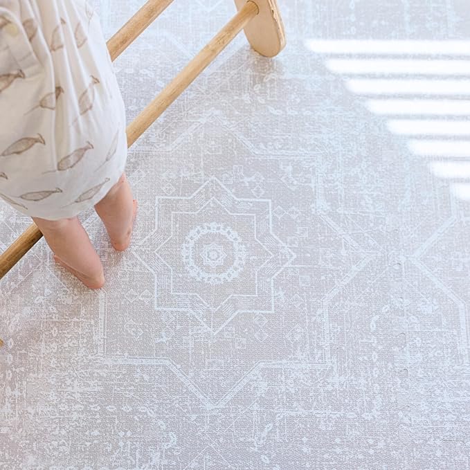 Little Landings Baby Play Mat for Floor - Layla (6x6ft) - Premium EVA Foam Play Mat for Babies & Toddlers (Ages 0-5+) - Non-Toxic Playmat for Tummy Time, Crawling & Playroom - Stylish & Comfortable
