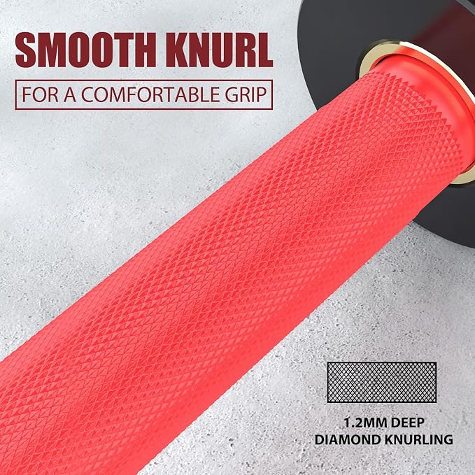 TECHNOAGE 7FT Heat-Treated Alloy Steel Olympic Barbell, 1500LB | 45LB bar with 28mm knurled grip, needle bearings, hard chrome finish, and 2-inch plate fit