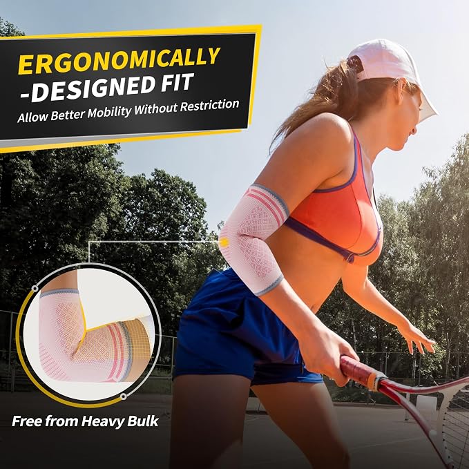 CAMBIVO 2 Pack Elbow Brace Compression Sleeve, Tennis & Golfer's Elbow | Breathable 3D Knit, Moisture-Wicking, No Straps or Velcro, Epicondylitis, Tendonitis & Arthritis Relief, All-Day Wear