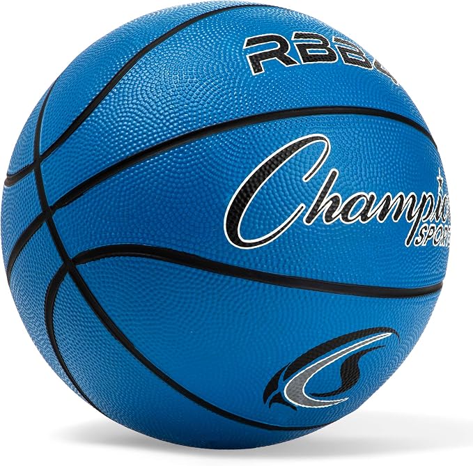 Champion Sports Rubber Basketballs – Durable Indoor & Outdoor Training & Recreational Game Balls, Multiple Sizes & Colors