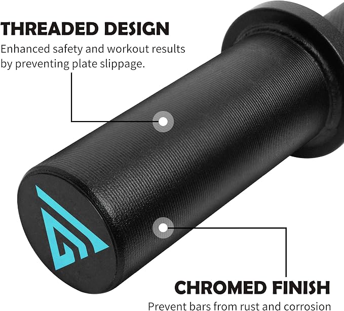 16" Olympic Dumbbell Handle, Dumbbell Bar for 2-inch Olympic Weight Plates, Loadable Dumbbells for Home Gym Strength Training, 2 Pair of Spring Collars Included