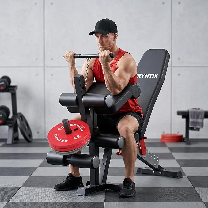 Adjustable Weight Bench,Foldable Pro Heavy-Duty Workout Bench | 1600LBS Bench Press 21-Position Multifunctional Weight Bench with Leg Extension,Iscc Plus Certified for Home Gym