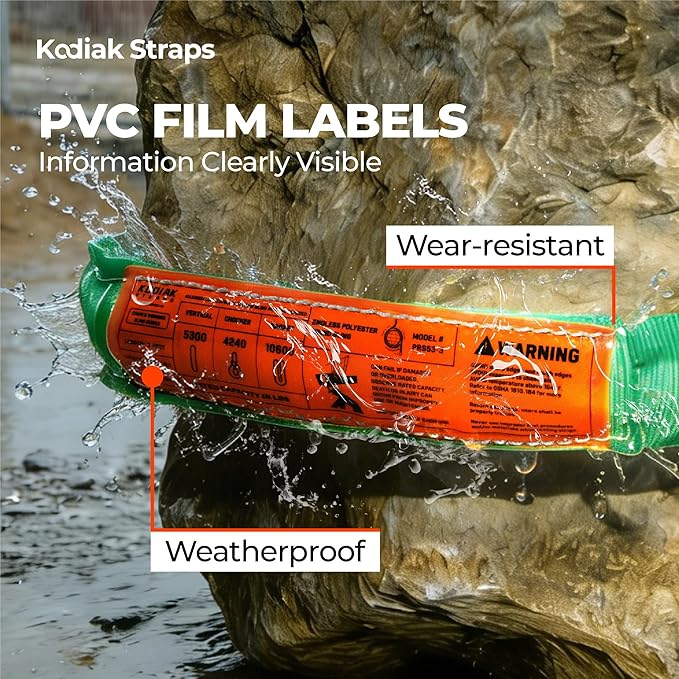 Endless Round Sling Lifting Strap- 3 Feet x 5300 lbs Vertical Capacity - Polyester Lifting Sling Strap, Heavy Duty for Rigging Moving Towing Hoisting- (1Pack)- Kodiak Straps