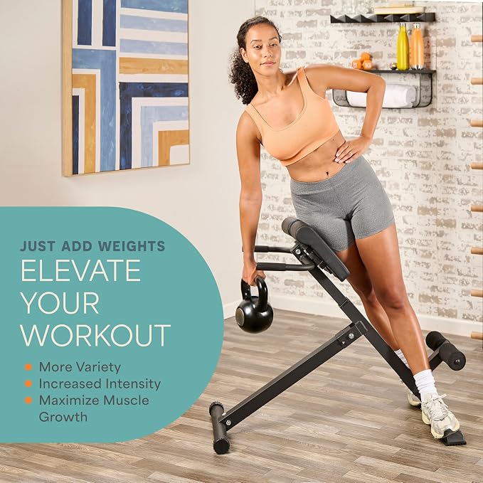 Lifepro SculptTrainer Roman Chair – 20+ Exercises, Foldable, 330 lb Cap | Hyperextension, hip thrusts, sit-ups & back extensions, 10 height positions, padded seat + dual rollers, alloy steel