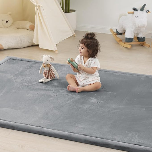 1.5" Thick Baby Play Mat for Floor,79x79 Large Memory Foam Tummy Time Mat | Ultra Soft Playmat for Baby,Tummy Time Foam Mats,Cushioned for Infant,Kids and Toddler Crawling,Easy Care