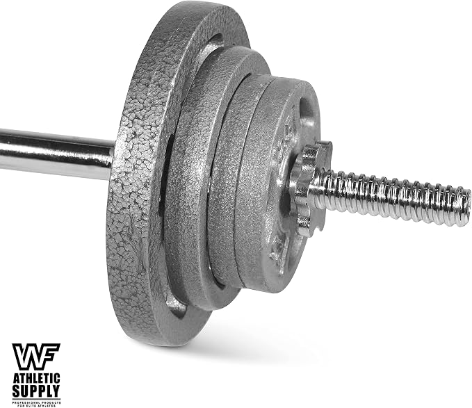 WF Athletic Supply Cast Iron 1-Inch Standard Grip Plate for Strength Training, Muscle Toning, Weight Loss & Crossfit - Multiple Choices Available