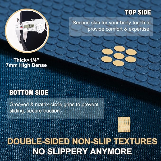 GXMMAT Extra Large Exercise Mat 16'x6'/12'x6'/10'x6'/8'x6'(7mm), Extra Wide Workout Mats for Home Gym Flooring, Non-Slip Thick Durable Cardio Mat for MMA,Plyo,Jump Rope,Weights,Fitness,Shoe-Friendly