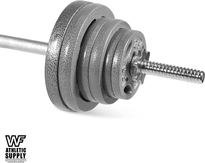 WF Athletic Supply Cast Iron 1-Inch Standard Grip Plate for Strength Training, Muscle Toning, Weight Loss & Crossfit - Multiple Choices Available
