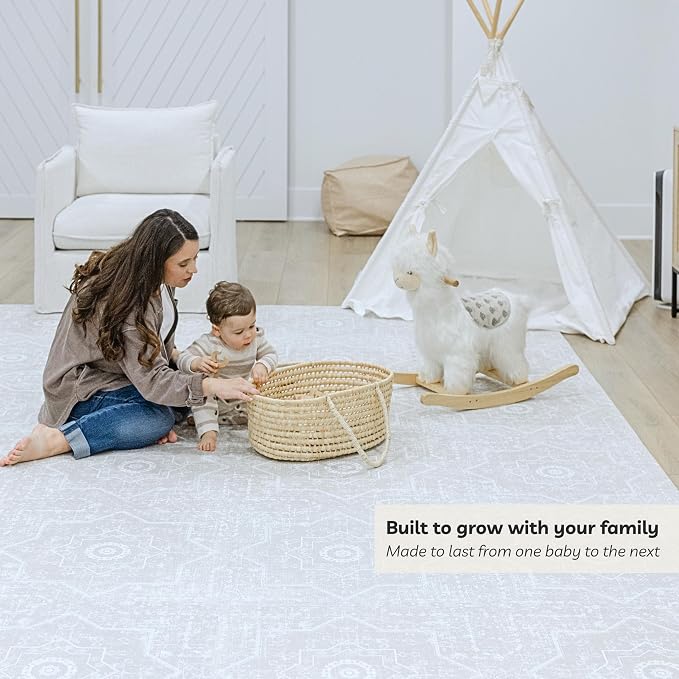 Little Landings Baby Play Mat for Floor - Layla (4x6ft) - Premium EVA Foam Play Mat for Babies & Toddlers (Ages 0-5+) - Non-Toxic Playmat for Tummy Time, Crawling & Playroom - Stylish & Comfortable