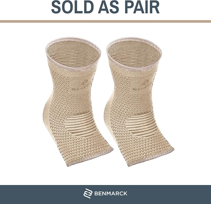 Benmarck Achilles Tendon Support Brace, Plantar Fasciitis Sock, Ankle Compression Sleeve For Running, Tendonitis and Flat Feet Relief