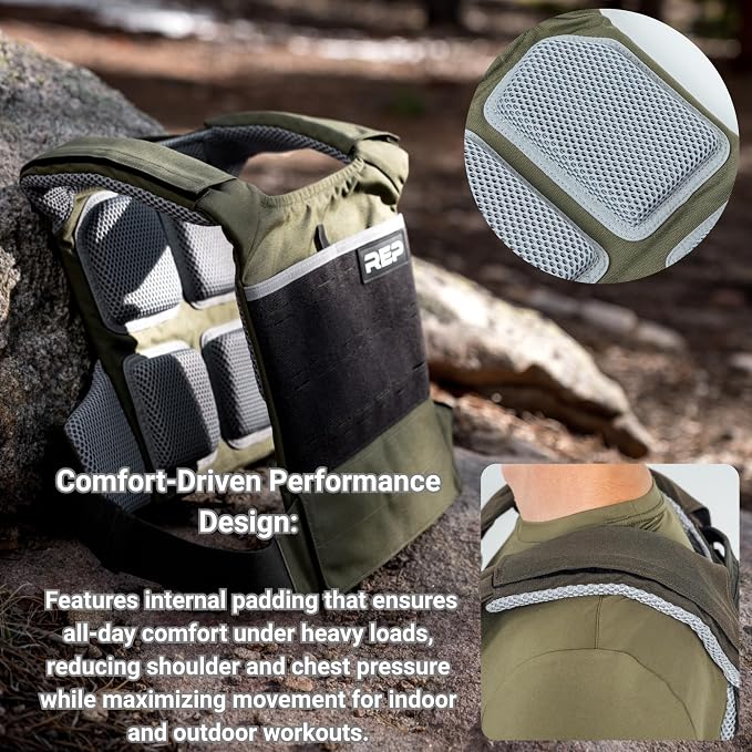 REP Fitness Strata Weight Vest, 2 Removable Plate Options for Unisex, Men & Women, Wearable, Weighted for Strength Training, Muscle Building, CrossFit, Running, Gym Exercise, Adjustable Sizing