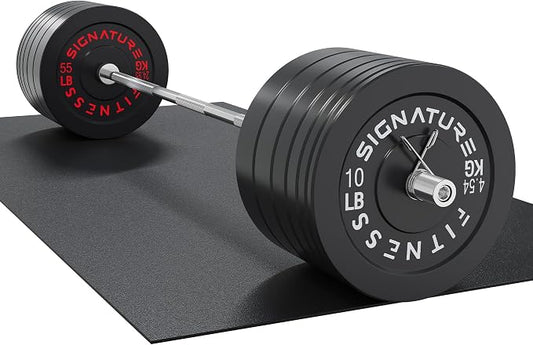 Fitvids 2-Inch Olympic Rubber Weight Plates Sets, Bumper Plates Set Barbell with Mat for Strength Training, 80-370 Lbs Multiple Options