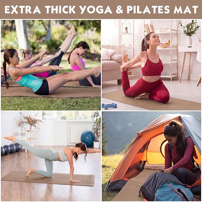 Nuanchu Yoga Mat Roll 24 inch Width, 4mm Thick Non Slip Exercise Mat, Large Anti Tear Gym Flooring for Home Workout, Fitness, Senior Dog Floor Protection