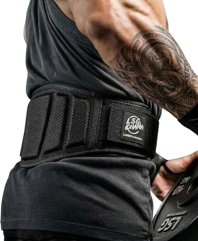 Weight Lifting Belt, 6.5 Inch Auto Lock Back Support, Black Neoprene, Padded Design for Deadlift, Squat, Powerlifting, Gym Training