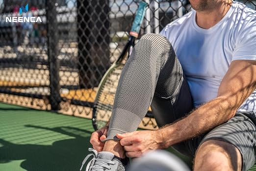 NEENCA Compression Leg Sleeve - Long Knee Sleeve, Ultra-thin Leg Sleeve with Graphene Ions Infused Fabric for Knee Pain Relief, Swelling, Arthritis, Poor Circulation, Runner, Sports (Small)