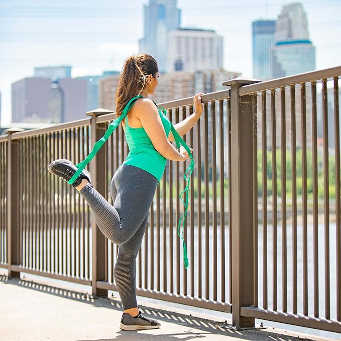 OPTP The Original Stretch Out Strap with Exercise Book, USA-Made Yoga Strap | USA-made Stretch Out Strap for flexibility & mobility, physical therapy, yoga stretching strap & knee therapy strap