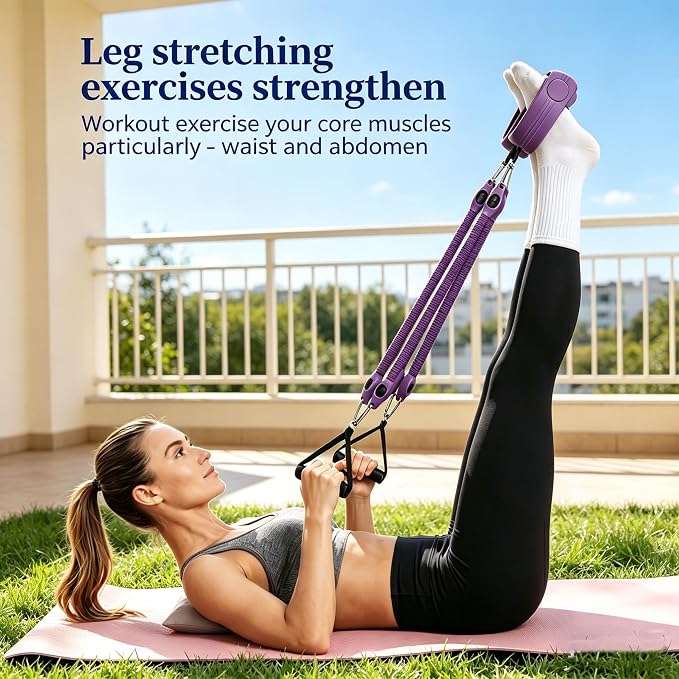 Resistance Band with Handle 100LBS Pedal Resistance Bands for Pilates Yoga Physical Therapy Leg,Abdomen,Waist,Arm,Workout Bands Exercise Resistance Bands Set for Women