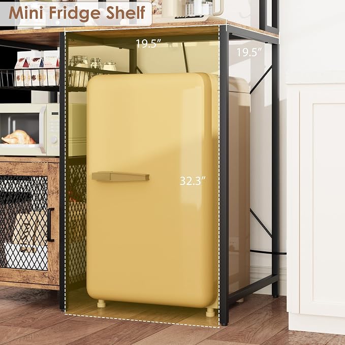 Garvee Microwave Stand & Fridge Stand, Baker's Rack with Power Outlet