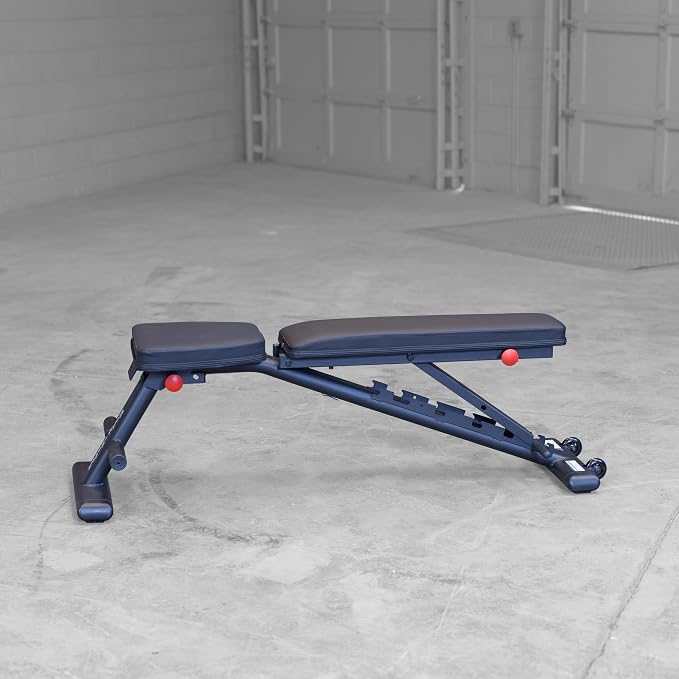 Body-Solid (GFID225B) Adjustable Weight Bench for Full Body Workout, 7-Position Easy Ladder Adjustment, No Assembly Required, with Incline, Decline & Flat Settings, Black | 7-Position Easy Ladder Adjustment. No Assembly Required. Includes Incline. Decl...