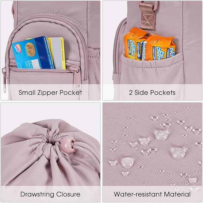 sportsnew 40oz Insulated Crossbody Water Bottle Bag Gym Hiking Phone Pocket | Water-resistant Lining, Padded Strap, Top Handle, Drawstring, Phone Pocket, Elastic Slots, Built-In Key Clip for Gym Walking