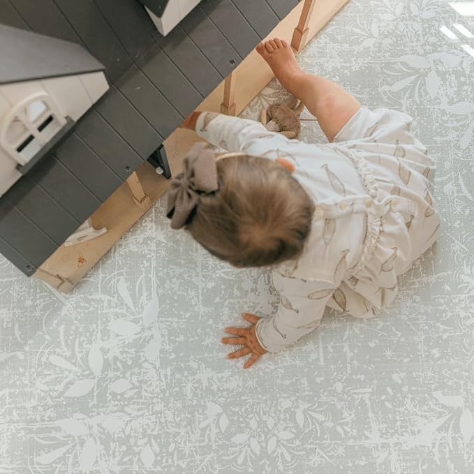 Little Landings Baby Play Mat for Floor - Eden (6x6ft) - Premium EVA Foam Play Mat for Babies & Toddlers (Ages 0-5+) - Non-Toxic Playmat for Tummy Time, Crawling & Playroom - Stylish & Comfortable