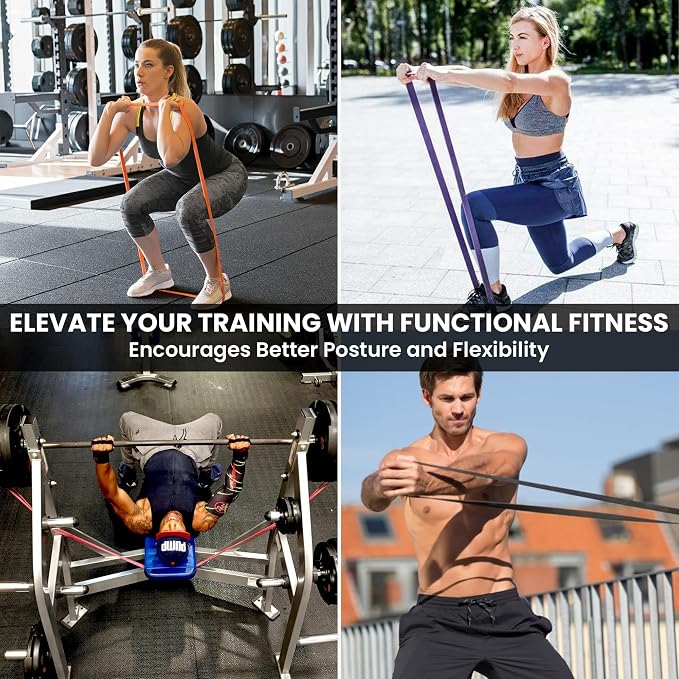 Pull Up Assist Bands Set of 3 by Functional Fitness. Heavy Duty Resistance and Assistance Training Bands