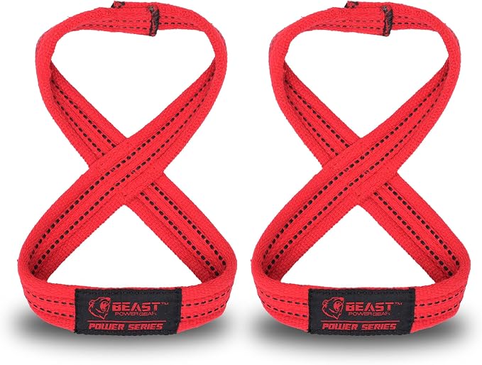 Figure 8 Lifting Strap- Strongman 10-14" Deadlift Straps- True Grip Support & Heavy Duty Wrist Straps for Weightlifting Women Men- Hand Straps for Weight Lifting Figure 8 Straps for Gym Workout