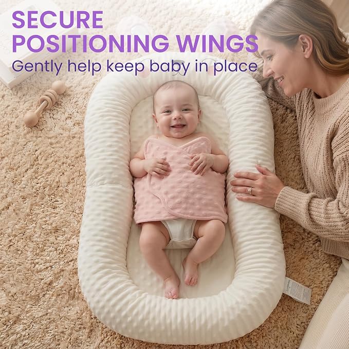 Infant Support Pillow with Adjustable Side Panels for Supervised Tummy Time - Portable Activity Cushion for 0-12 Months - Activity Mat - Pink