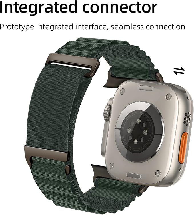 Alpine Nylon Sport Bands Compatible with Apple Watch Ultra Band 49mm 46mm 45mm 44mm 42mm Men Women, Stretch Loop Strap with D-Hook for iWatch Series 10 Ultra SE 9 8 7 6 5 4 3 2 1 (B-Dark Green, 38mm/40mm/41mm/42mm(Series 10))