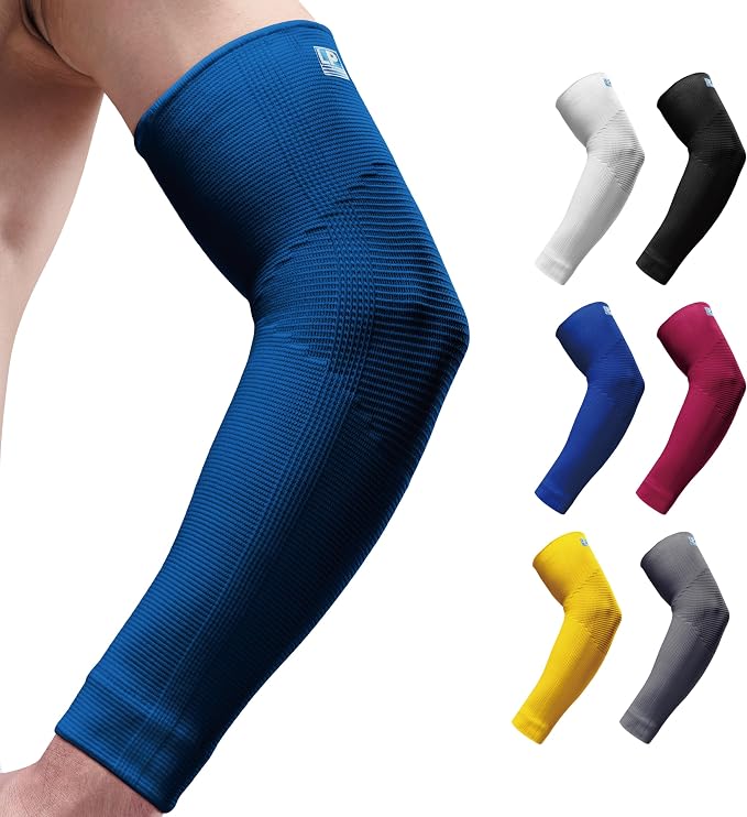 LP SUPPORT 668 Compression Arm Sleeve for Workouts, Sports & Pickleball, Golf and Tennis Elbow Pain relief for Men & Women