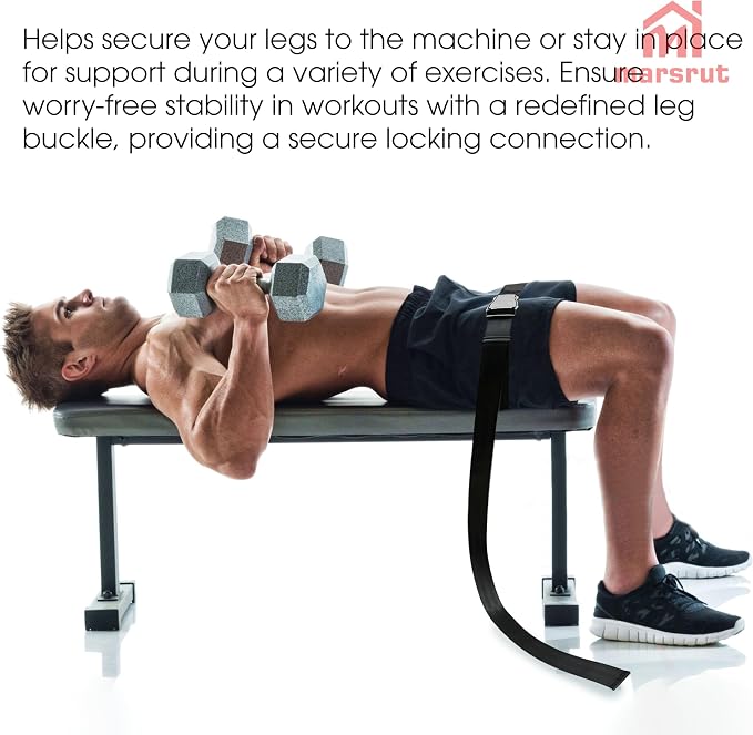 Belt Squat Collar for Nordic Hamstring Curl on Bench, 5.6Ft Long Buckle Strap for Seat Workouts Leg Extension Machines Achieve Stability Comfort Home Exercise Fitness Assisted Muscles Women Men Black