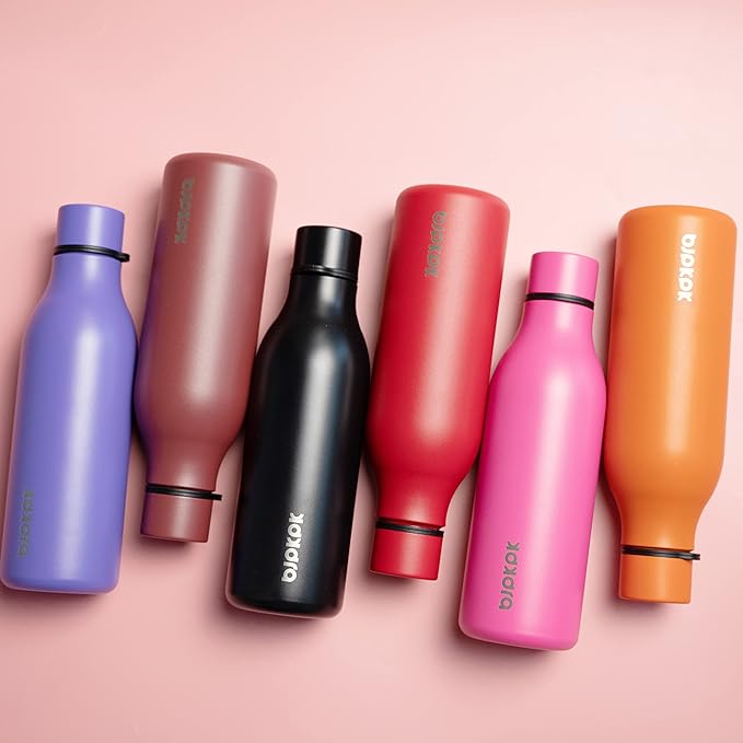 BJPKPK 18oz Insulated Water Bottle, Stainless Steel Bottle with Carry Strap | Keep Cold & Hot Vacuum Insulation, Leak-Proof BPA-Free Design, Slim Bottle Fits Most Cup Holders for Gym, Office & Travel