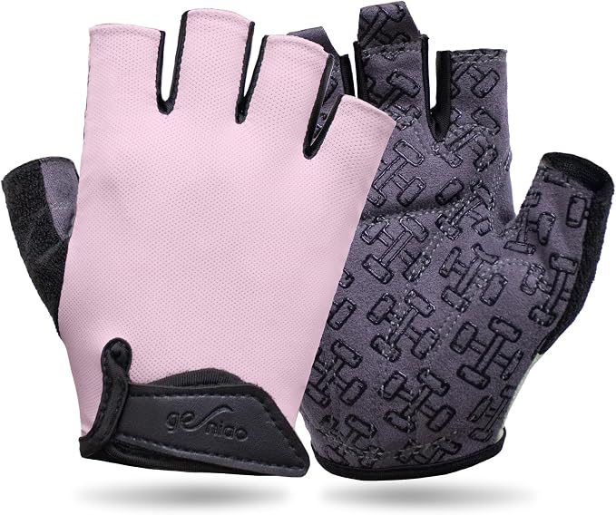 Workout Gloves for Women Men, Full Palm Silicone Grip, Padded Half Finger Gloves for Gym, Weight Lifting, Cycling