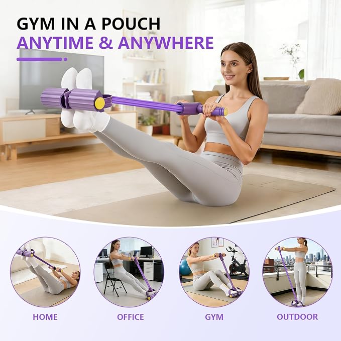 Upgraded Pedal Resistance Band with Handle, Soft Durable Fashion Puller Exercise with Thickened 6 Tension Ropes, Tube Pedal Resistance Device for Abdomen, Waist, Arm, Leg, Core/ABS