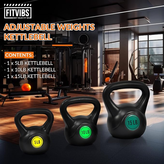 Fitvids Kettlebell Sets Piece Strength Training KettleBells Weight Set