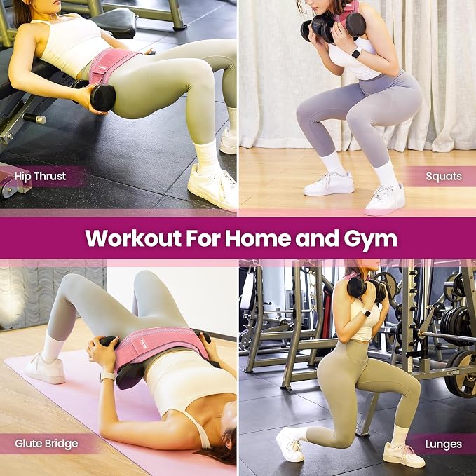 Hip Thrust Belt, Balency Hip Thrust Belt for Dumbbells Heavy, Booty Belt for Hip Thrust, Slip-Resistant Padding Hip Thrusts Belt for Gym or Home Workouts, Hip Thrust Band for Dumbbell Kettlebell Plate