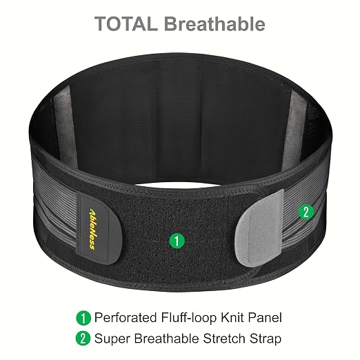 Back Brace for Lower Back Pain Relief – Breathable & Adjustable | Perforated Material, Full Support with Detachable ABS Rod, Lightweight for Men & Women, Help on Herniated Disc & Sciatica