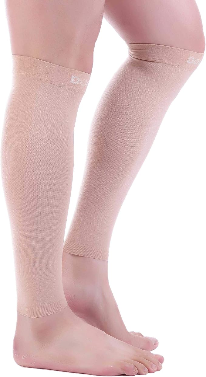 Doc Miller Compression Calf Sleeve for Men & Women, 20-30mmHg | Graduated Support for Running, Shin Splints, Calf Strain, Knee High, Small to 6XL Plus Size