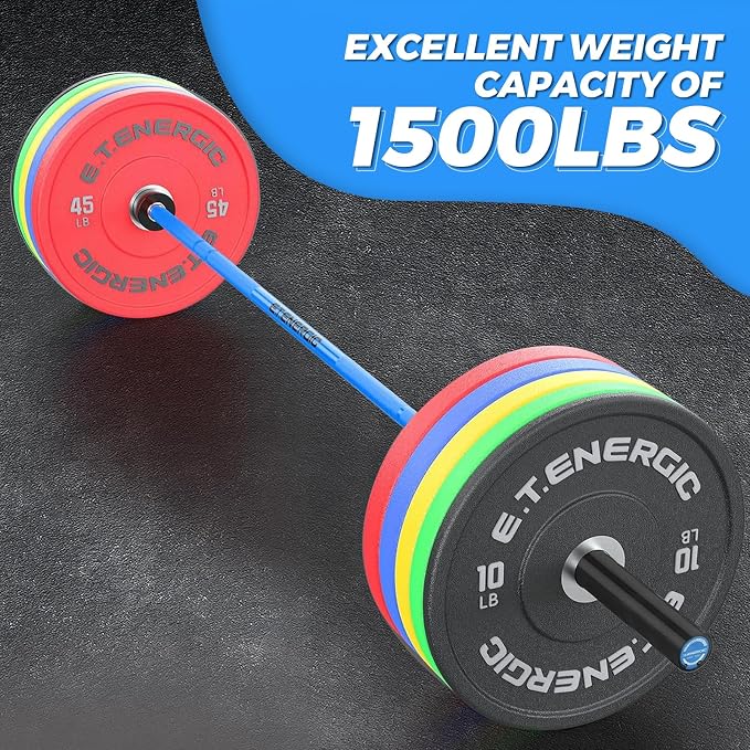 7FT Alloy Steel Olympic Barbell, 1500LB 45LB | 28mm knurled grip bar with needle bearings, chrome finish, 2-inch plate fit, and 1500LB capacity for heavy lifts