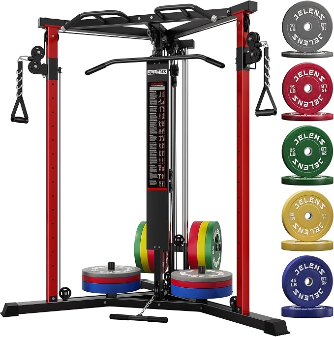 CC01 Cable Crossover Machine with High and Low Pulley System, Functional Trainer with Pull Up Bars and Optional Bundle, Cable Machine for Home Gym Power Workout