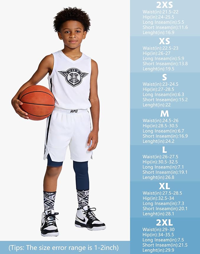 MIVEI One Leg Compression Tights Youth Boys Basketball Leg Sleeve | Kids Compression Pants Girls' Single Leg Tights 3/4 Leggings for Baseball Softball Soccer Running Football, Sports Base Layer