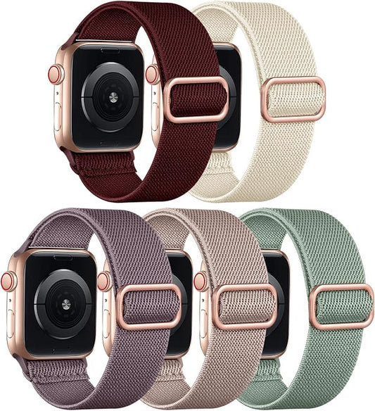 Adorve Stretchy Band Compatible with Apple Watch Bands Ultra 3/2/1 49mm 46mm 45mm 44mm 42mm 41mm 40mm 38mm Men Women, Soft Nylon Elastic Braided Strap Fits for iWatch Series 11/10/9/8/7/6/5/4/3/SE3-1
