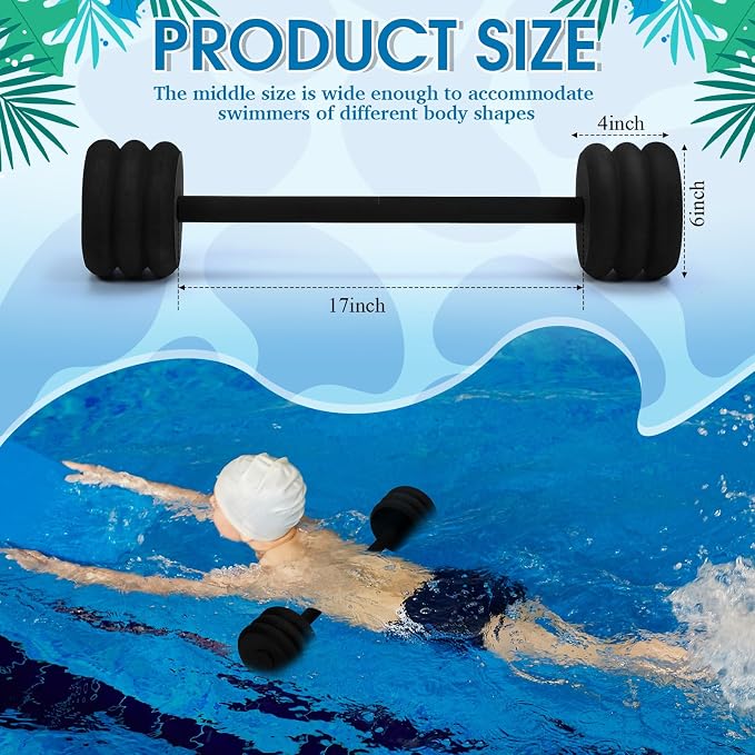 Soulchen Long Aquatic Exercise Dumbbells Pool Exercise Foam Water Weights Dumbbell Aquatic Pool Barbells with High Density EVA Foam for Swim Water Aerobics Workouts Loss