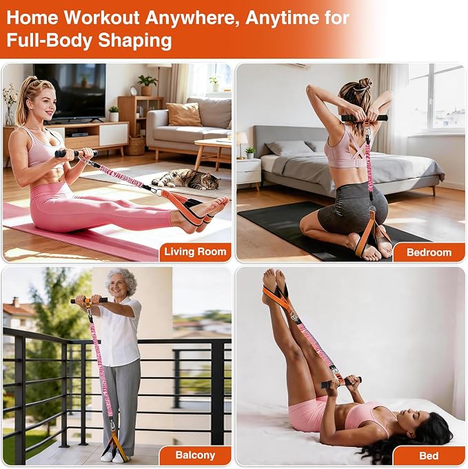 Durable Comfortable Padded Handle Adjustable Pedal Resistance Band 20-40LBS for Full Body Workout