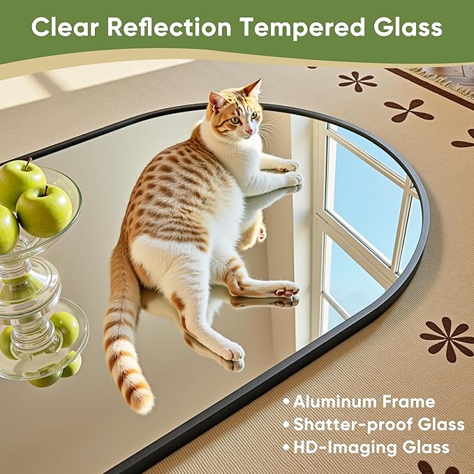 Full Length Mirror, 78"x38" Arched Full Body Mirror, Floor Mirrors with Stand, Body Mirrors Standing Hanging Leaning Against Wall,Aluminum Frame Mirrors for Bedroom Cloakroom,Living Room,Black