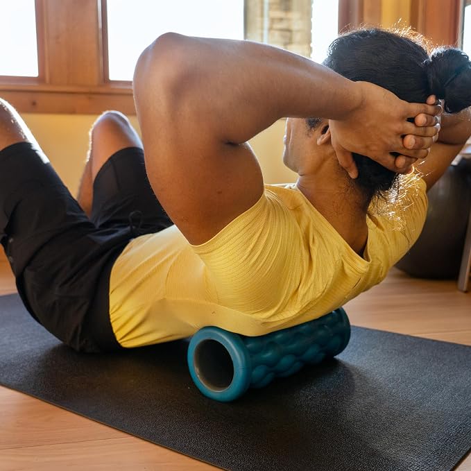 Teeter Massage Foam Roller - Textured for Deep Tissue Muscle Relief to Boost Recovery, Flexibility, Mobility - Back Pain Relief, Sports Massage, Myofascial Release